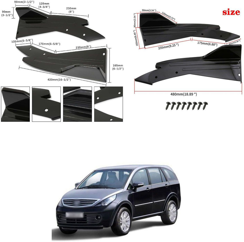 XZRTZ Rear Bumper Splitter Lip Diffuser Wrap Angle Anti Scratch