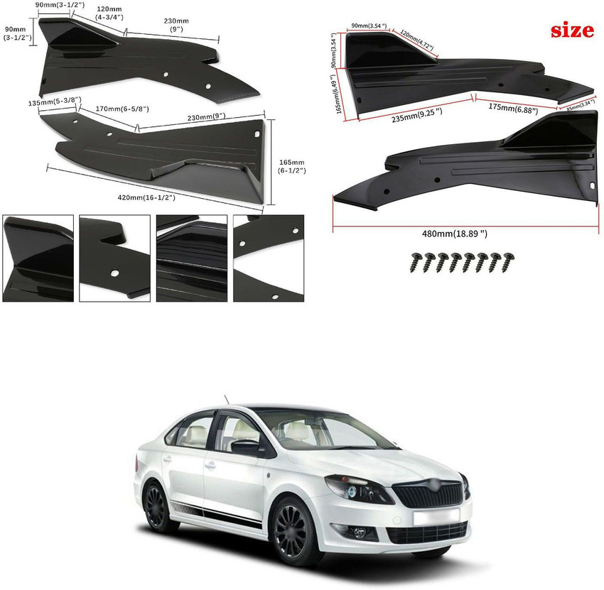 XZRTZ Rear Bumper Splitter Lip Diffuser Wrap Angle Anti Scratch