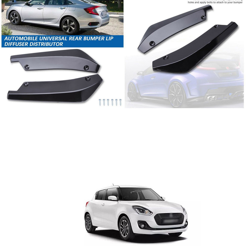PECUNIA Rear Bumper Splitter Lip Diffuser Wrap Angle Anti Scratch