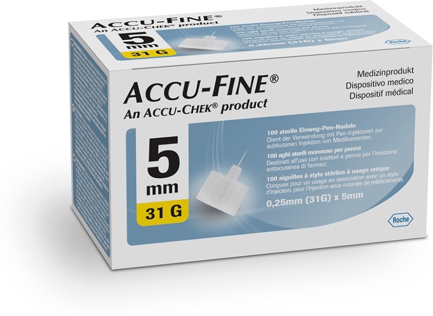ACCU-CHEK Accu-Fine Insulin Pen Needles (31G) * 5mm Glucometer Lancets  Price in India - Buy ACCU-CHEK Accu-Fine Insulin Pen Needles (31G) * 5mm  Glucometer Lancets online at
