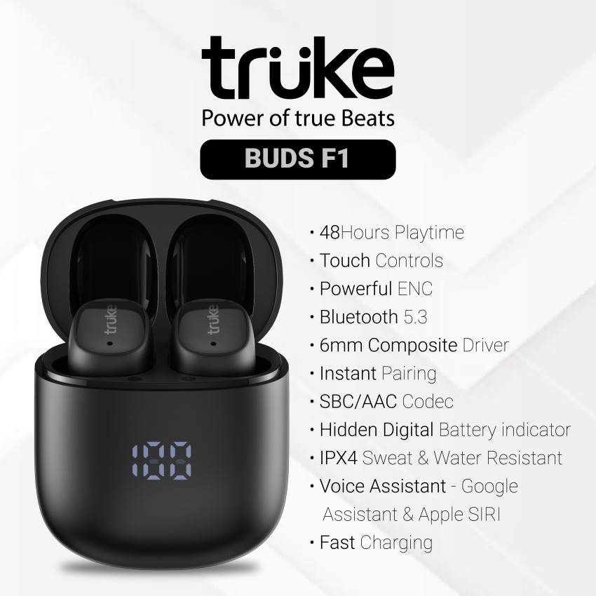 truke Buds F1 with 38H Playtime ENC Instant Pairing Gaming MODE