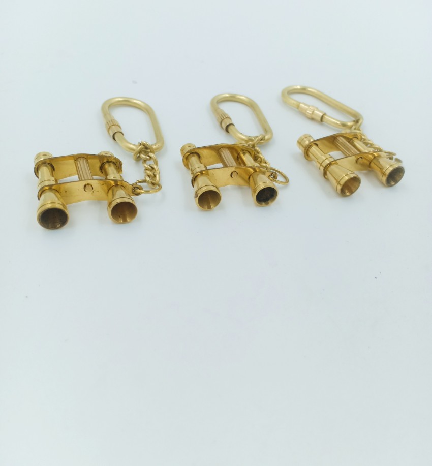 Ali Nauticals Set of 3 Brass Binocular style keychain,keyring Gift