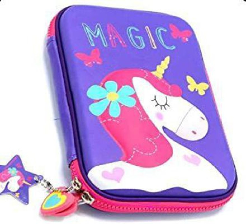 AMP Creations Multipurpose Unicorn Pouch for Girls, Pencil  Case for Girls, Pencil Pouches Colorfull and Creative Art EVA Pencil Boxes  - Pouch