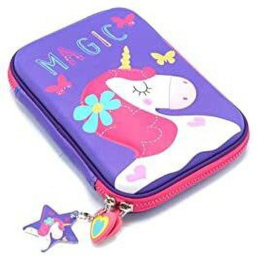 AMP Creations Multipurpose Unicorn Pouch for Girls, Pencil  Case for Girls, Pencil Pouches Colorfull and Creative Art EVA Pencil Boxes  - Pouch