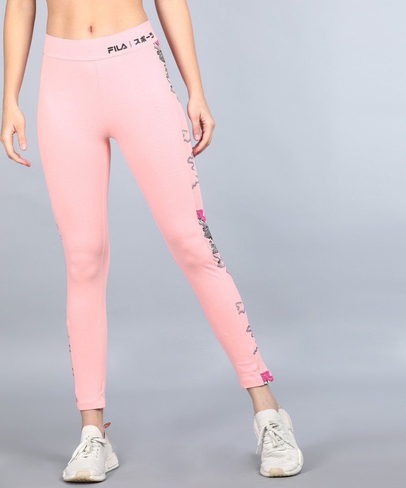 Buy online Pink Printed Ankle Length Legging from Capris