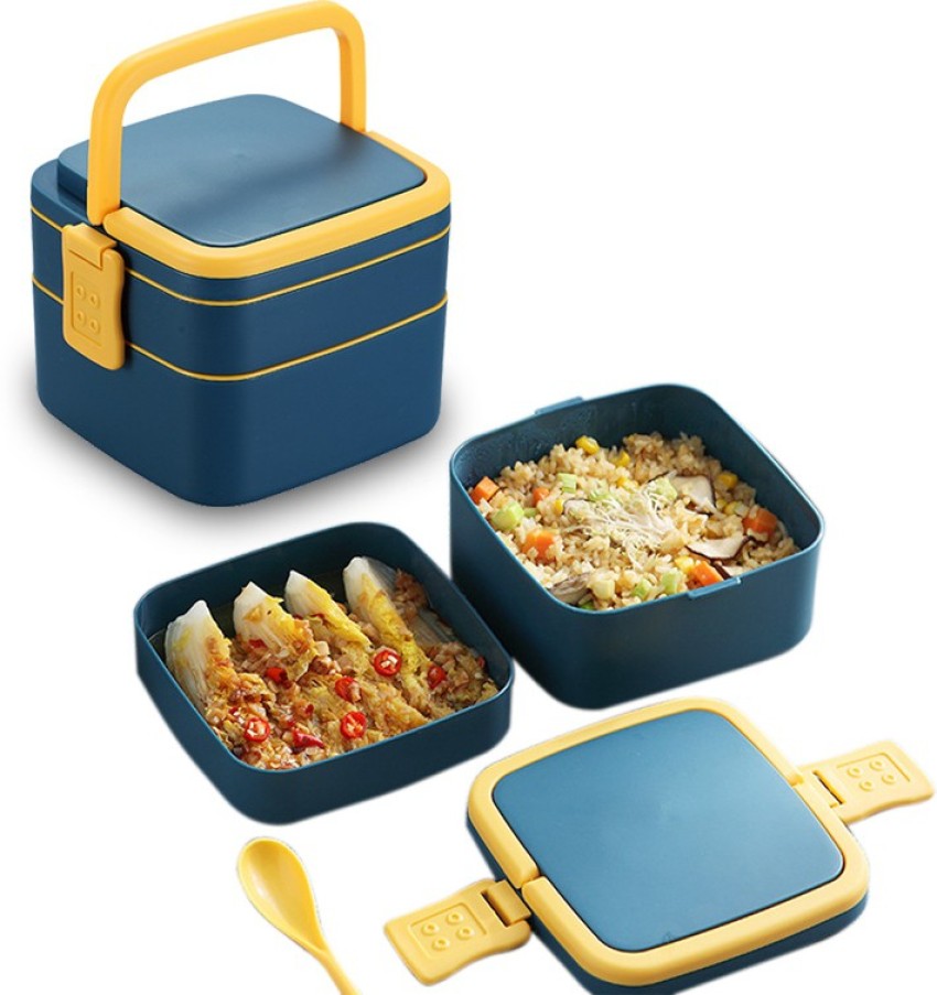 NIJEK STORE Double Layer Lunch Boxes Microwave Safe