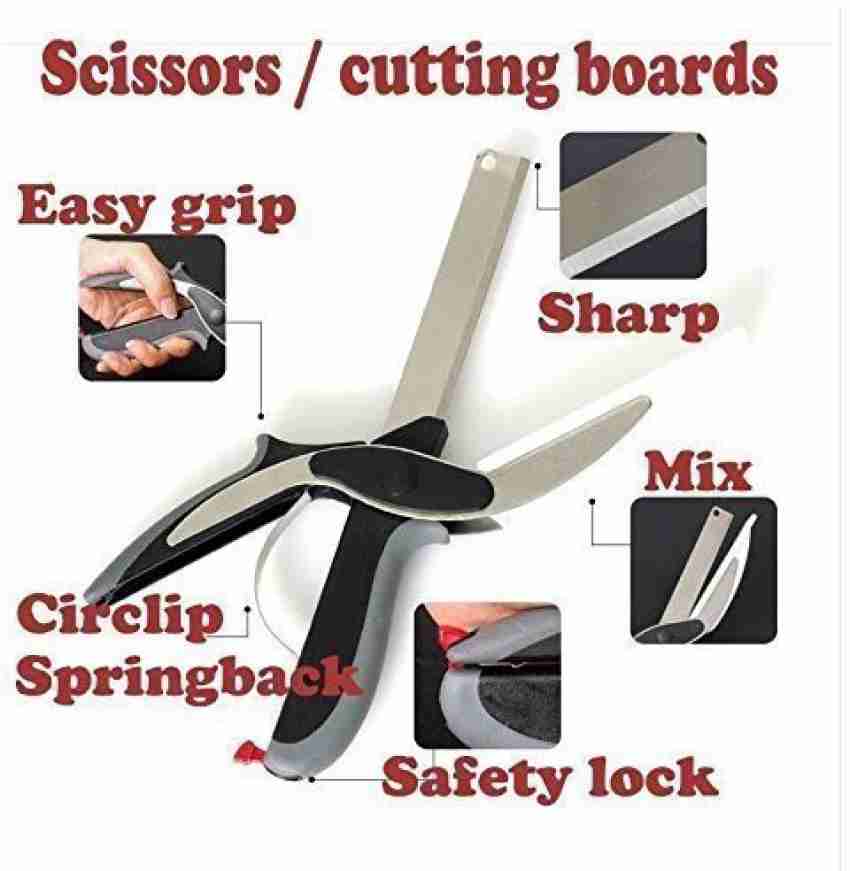 RATH KITCHEN APPLIENCES 1 Pc Stainless Steel, Plastic Knife Set Clever  Cutter 2-in-1 Kitchen Scissors Food Chopper Slicer Dicer Blade Price in  India - Buy RATH KITCHEN APPLIENCES 1 Pc Stainless Steel