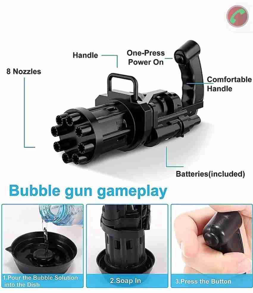 Gatling Electric Bubble Gun Battery Operated 3 Batteries Price