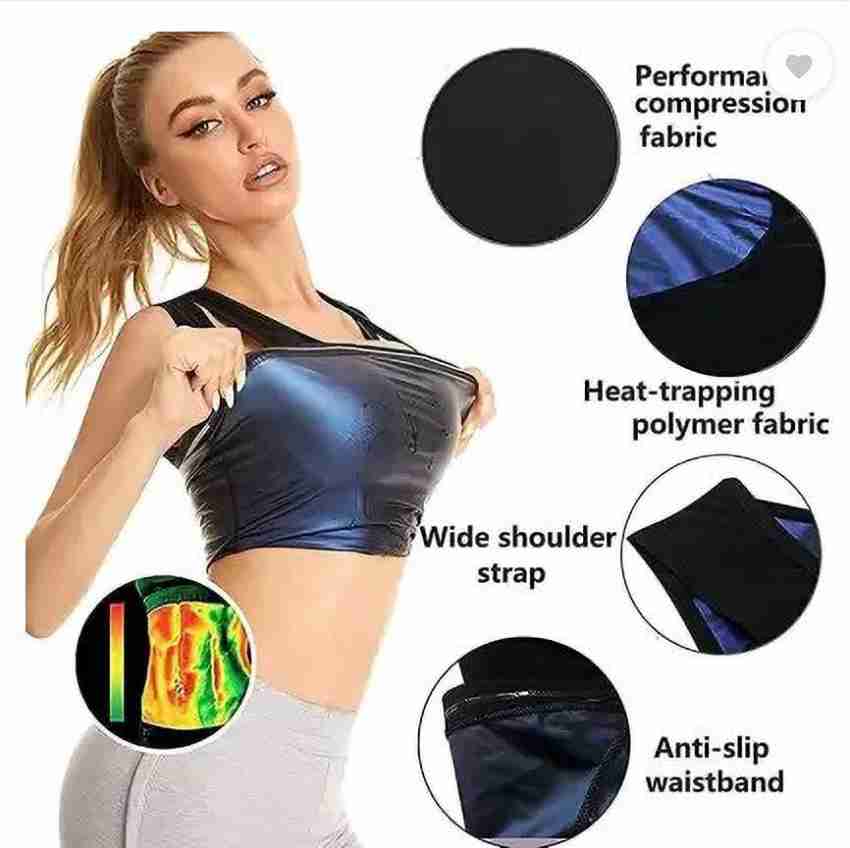 Sweat Shaper for Men Women, Workout Tank Top Slimming Polymer Sauna Vest,  Black