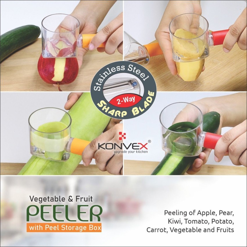 Vegetable Peeler Tool, Potato Peelers with Container Orange Peeler