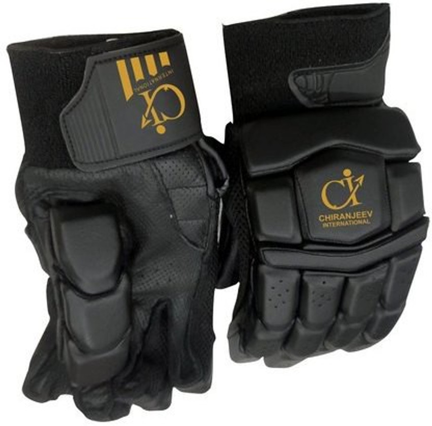 Black cricket batting gloves discount