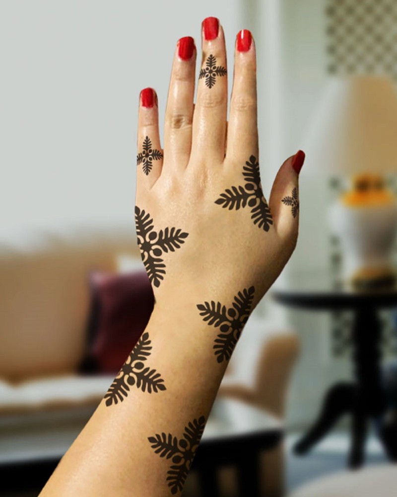 Buy Voorkoms Full Both Side Henna Tattoo Design Feel Realistic Mehndi  Temporary Body Tattoo For Women Girls Online at Best Prices in India   JioMart