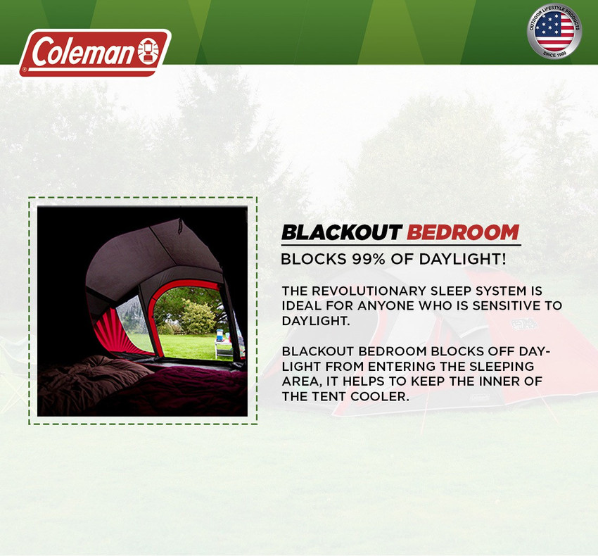 COLEMAN Blackout 3 Person Festival Dome Tent Outdoor Camping Tent