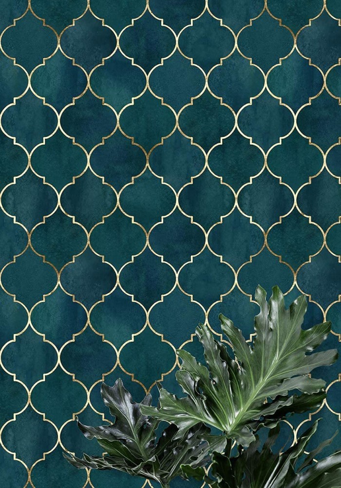 Buy Emerald Green With Gold Marble Texture Wallpaper Black With Online in  India  Etsy