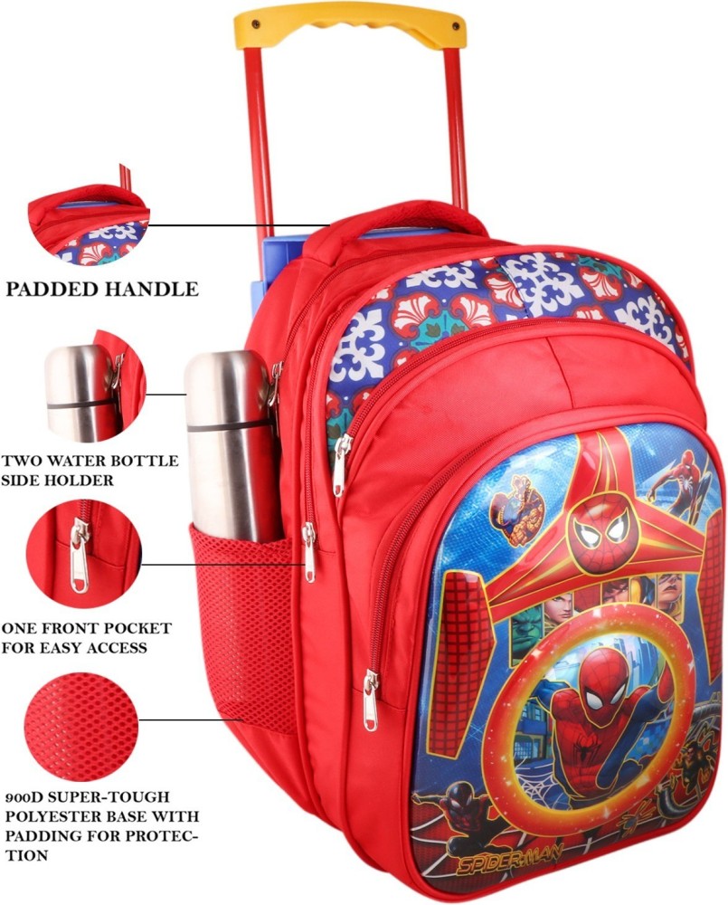 Spiderman Six Wheels Trolley Case School Bags Boy Oxford Cloth Vacation  Backpack  Amazonin Fashion