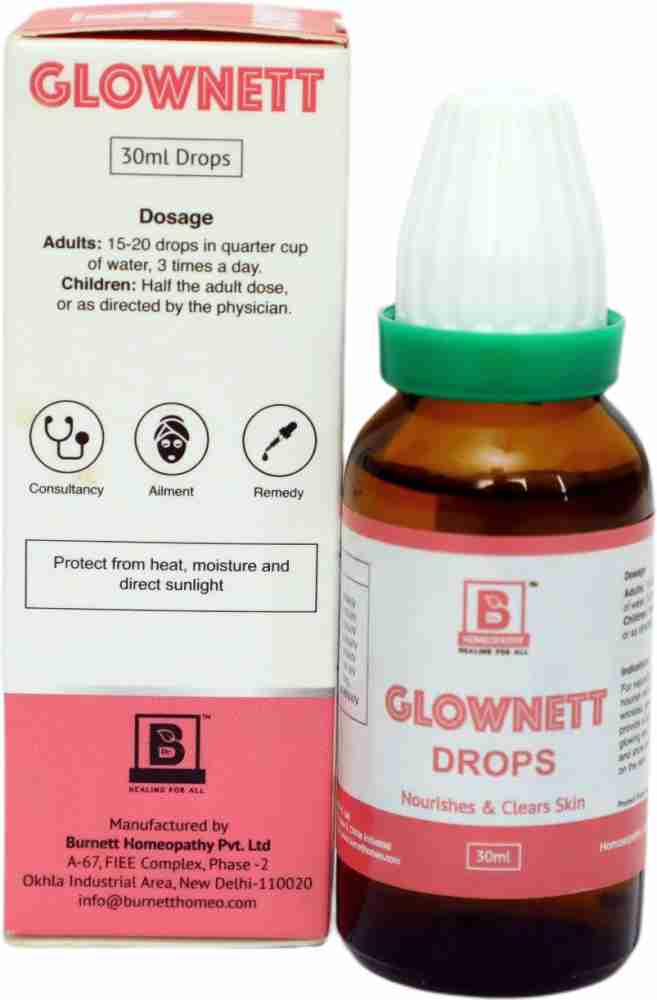 Burnett Homeopathy Glonett drops nourishes and clears skins Price