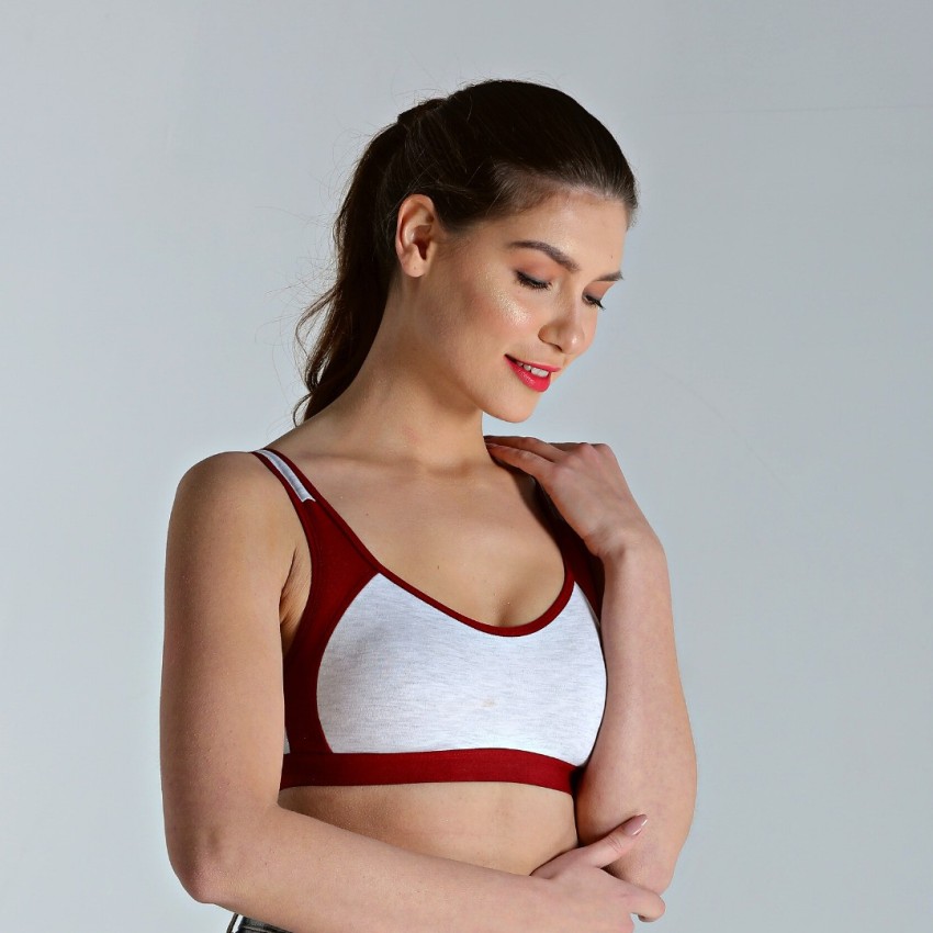 deevaz Cotton Rich Hot pink, Red & Burgundy Combo of 3 Women Sports Non  Padded Bra - Buy deevaz Cotton Rich Hot pink, Red & Burgundy Combo of 3  Women Sports Non