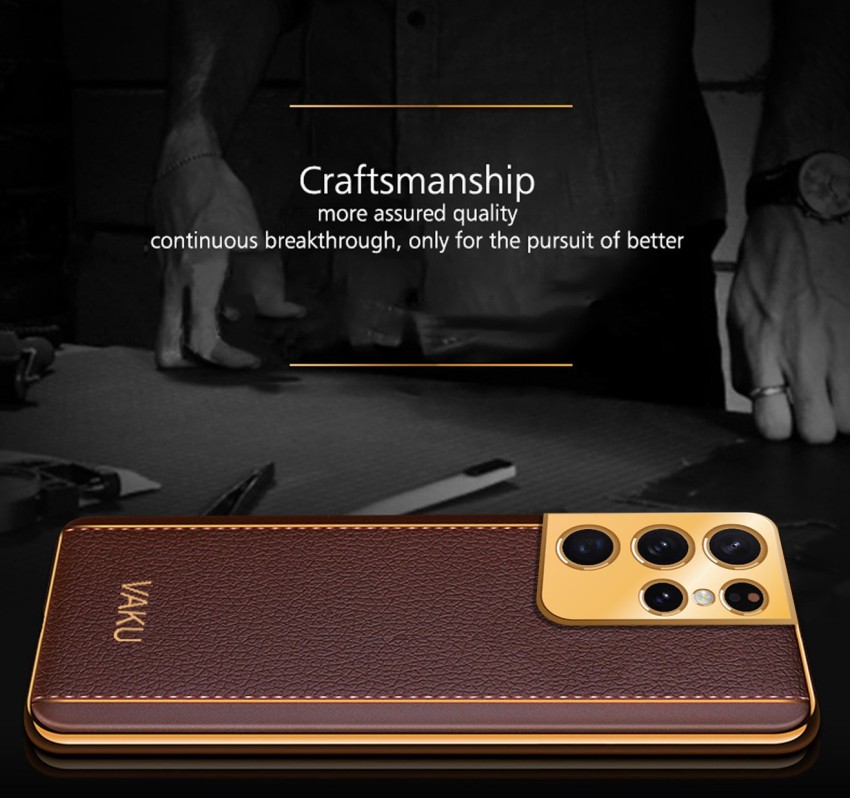 Vaku ® Samsung Galaxy S21 Ultra Cheron Leather Electroplated Soft