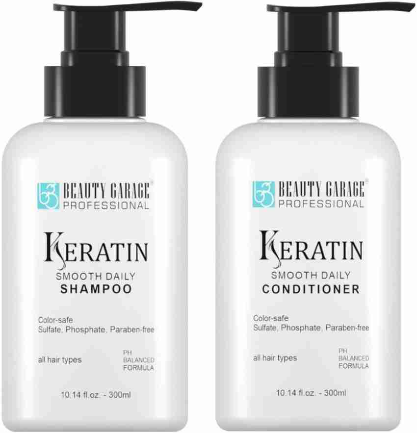Price in India, Buy Beauty Garage Professional Keratin Smooth Daily shampoo(300  ML) Keratin Smooth Daily Conditioner (300 ML) Online In India, Reviews,  Ratings  Features