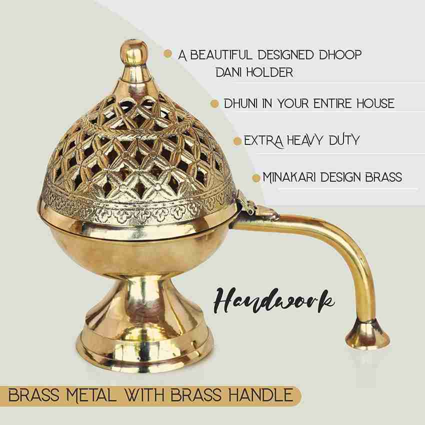 Brass Incense Holder Incense Burner, Brass Dhoop Box, Lamp, Brass Puja  Dhoopdani, Engraved Burner, Prayer Lamp, Home Fragrance -  Norway