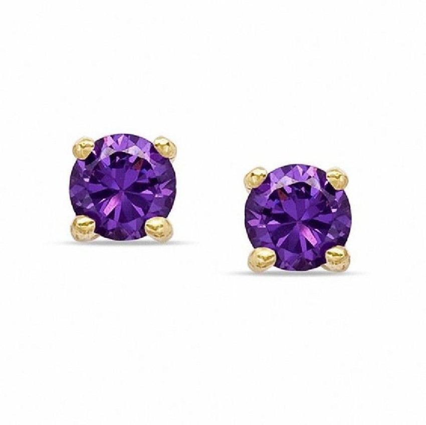 Purple stone outlet stud earrings