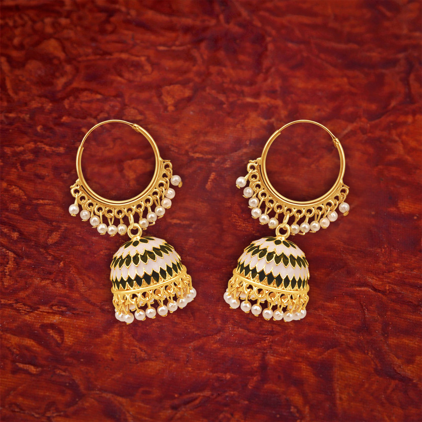 Flipkart.com - Buy APARA Dangling Latest Black and White colour With pearl drop Ring Jhumka Earrings Pearl Alloy Jhumki Earring Online at Best Prices in India