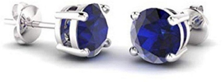 Sapphire Gemstone Stud Earrings for Men amp Woman 925 Solid Silver Square  7x7 mm  eBay