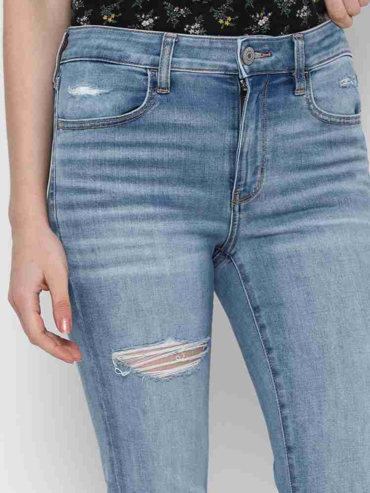 Buy American Eagle Outfitters White Distressed Jeans for Women