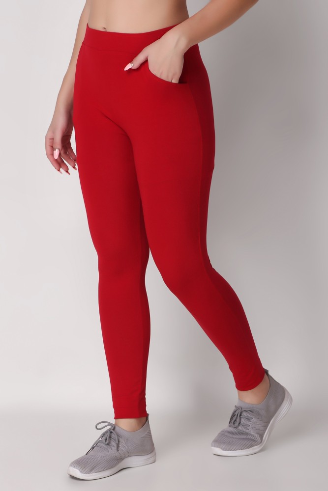 Buy Keepfit Cotton Spandex Slim fit Ankle Length Pocket Leggings