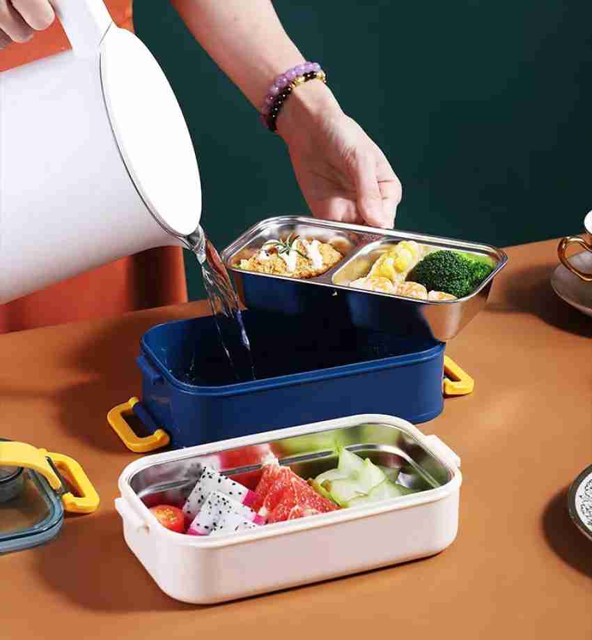 1200ML Adult Lunch Box, Double Layer Lunch Box with Spoon & Fork