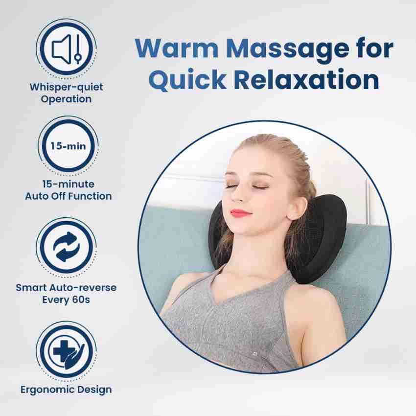 DIALDRCARE Neck and Shoulder Massager Shiatsu Machine Deep Tissue 3D Electric Kneading Pillow Massager for Muscle Pain Relief Home Car Use(Blue)