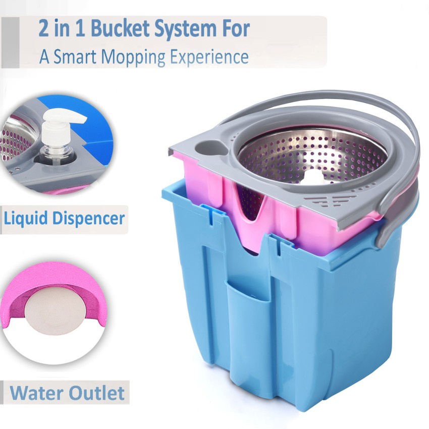 Microfiber Mopping System, Dual Mop Bucket