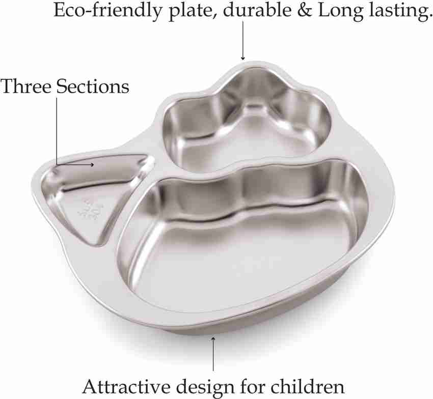 Stainless steel kids plates discount