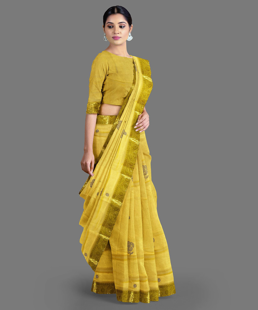 Buy DRAPE DRESSES Embellished Bollywood Chiffon Yellow Sarees