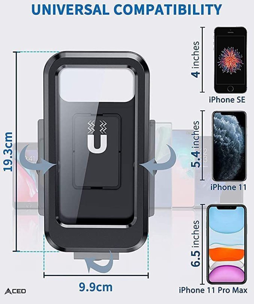 IMMUTABLE Bike Phone Mount Waterproof Cell Phone Holder 360