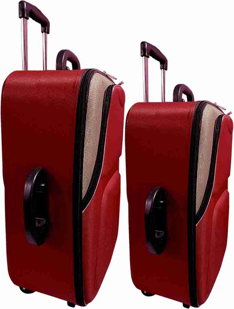 Shyama Luggage Trolley Bag Stylish Mahroon Brown Pocket Set Of 2