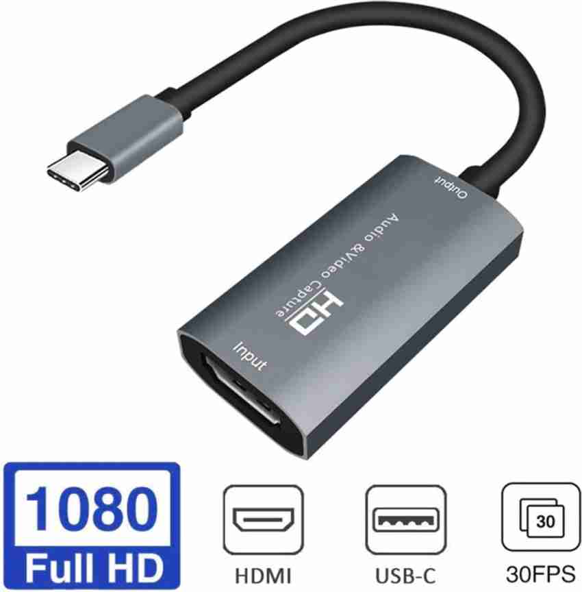 microware TV-out Cable HDMI female input to USB C male output HD audio  video capture with loop - microware 