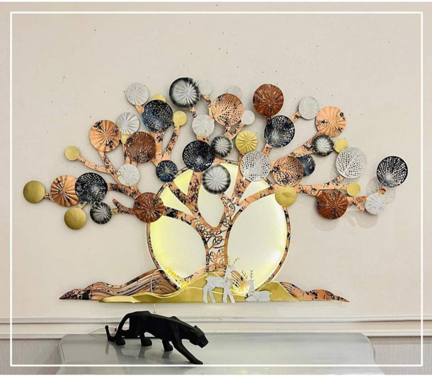 Led metal online wall art
