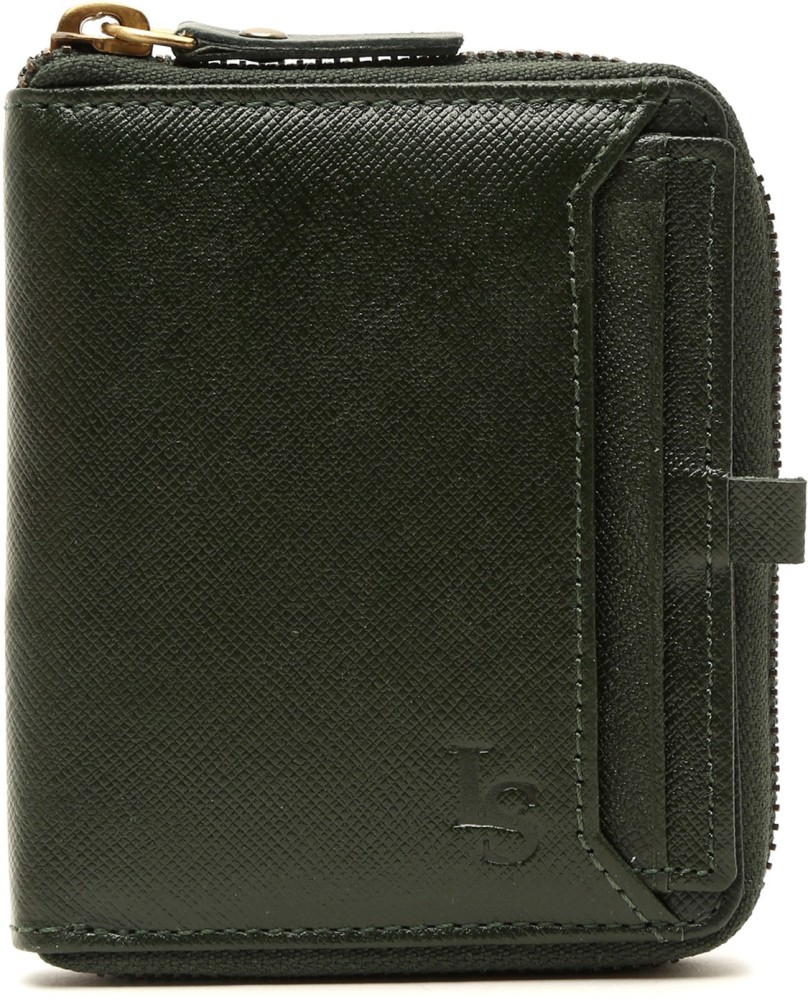 Louis Stitch Seaweed Black Italian Saffiano Leather Wallet with