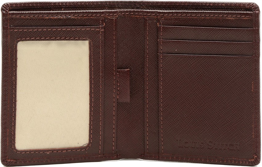 Louis Stitch Rosewood Italian Saffiano Leather Wallet with