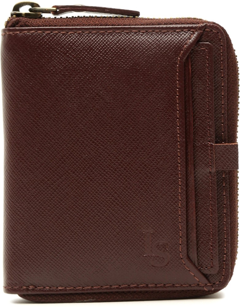 Louis Stitch Rosewood Italian Saffiano Leather Wallet with