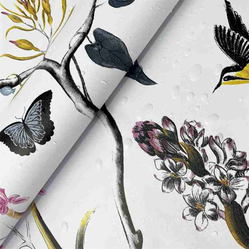 FLIPZONE 304.8 cm Waterproof Wallpaper Vintage Floral Butterfly Wallpaper  (304.8 x 45.72 cm) Self Adhesive Sticker Price in India - Buy FLIPZONE  304.8 cm Waterproof Wallpaper Vintage Floral Butterfly Wallpaper (304.8 x