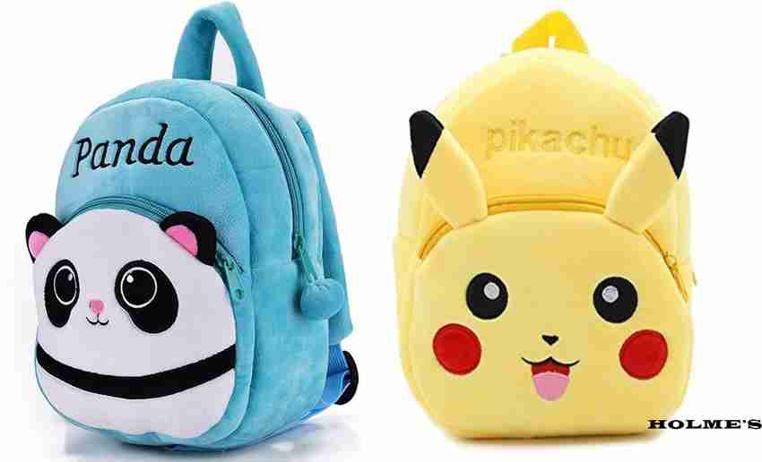 SPIRITED Panda and Pikachu School Bag For Small Kids Nursery Bag Age 2 6 Year Pack Of 2 10 L Backpack Yellow Blue Price in India Flipkart