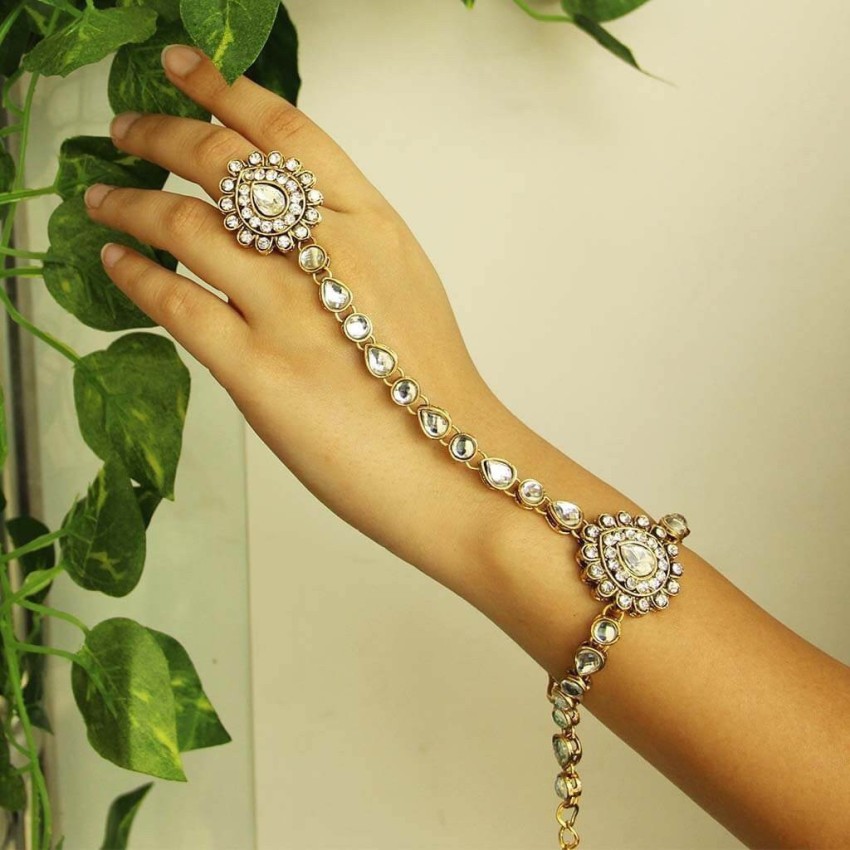 Buy 22Kt Gold Bridal Hand Chain Bracelet 71VB770 Online from Vaibhav  Jewellers