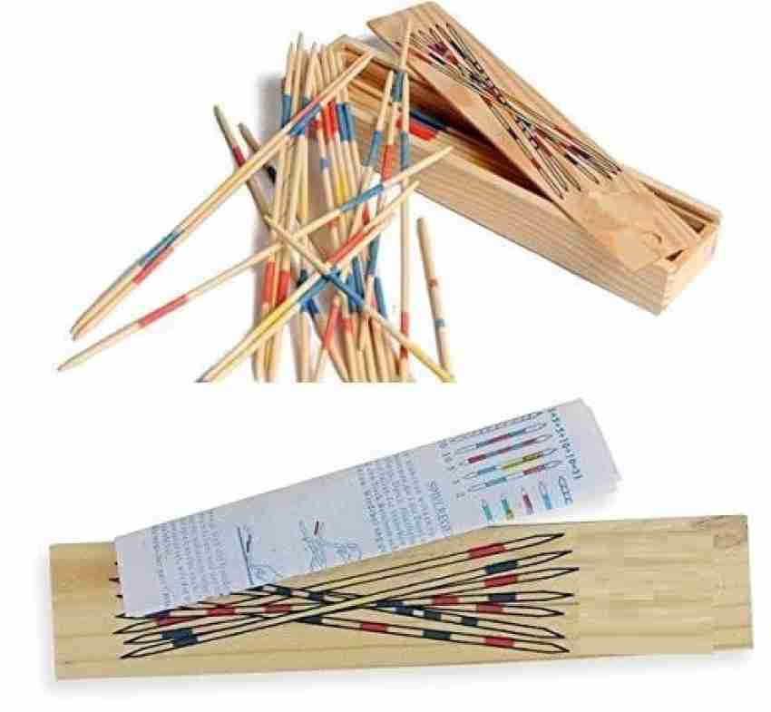 DEZIINE Mikado Wooden 31 Pick-Up Sticks Fun Family Indoor Board Game for  Adults and Kids Party & Fun Games Board Game - Mikado Wooden 31 Pick-Up  Sticks Fun Family Indoor Board Game