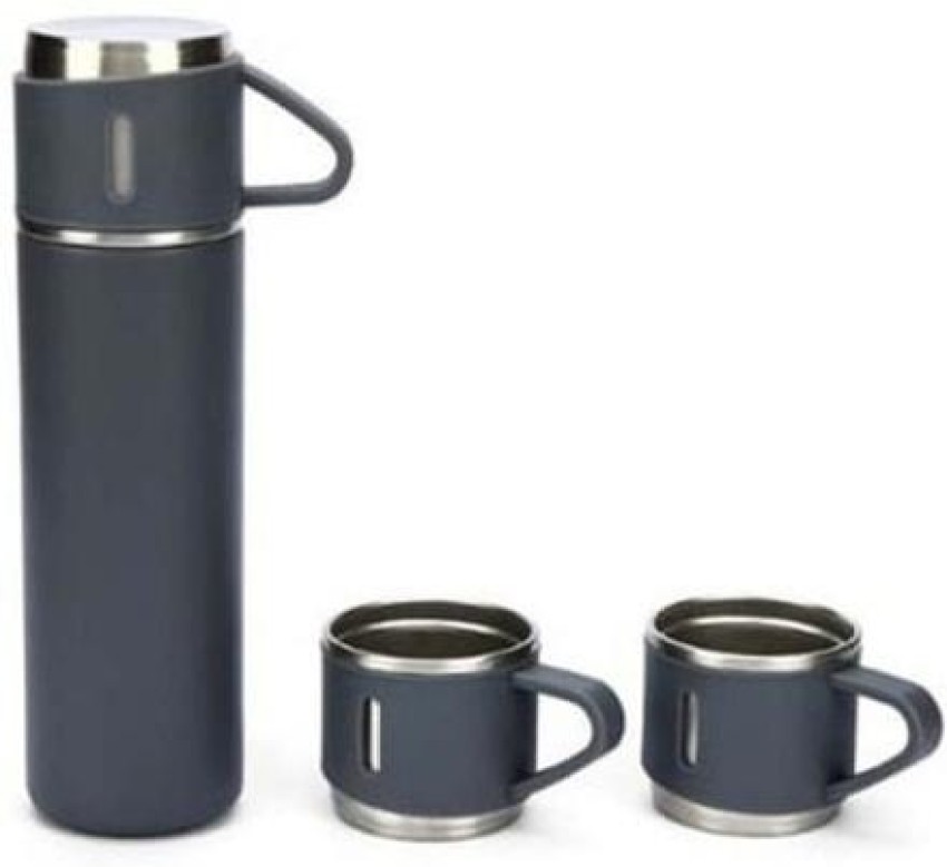 Vacuum Flask Set with 3 Stainless Steel Cups Combo - 500ml - Keeps HOT/Cold