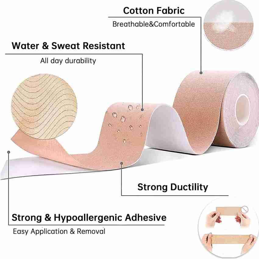 bare wear Body & Boob Tape Plus Waterproof & Sweat-Proof Bra Tape - 5m 10cm  (Skin) Cotton Push Up Bra Pads Price in India - Buy bare wear Body & Boob  Tape