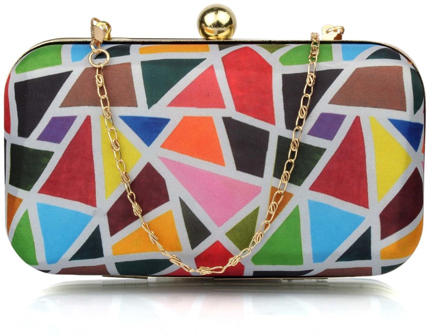 multi coloured clutch