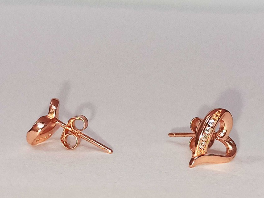 Stud Earrings 925 Sterling Silver Rose Gold Plated