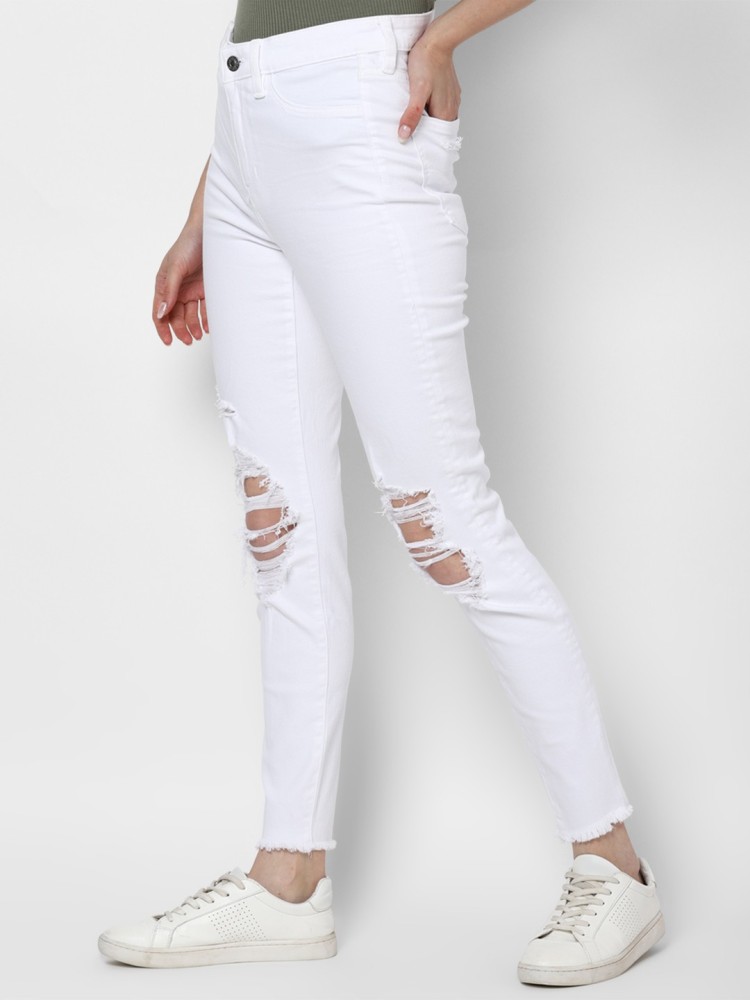 American eagle best sale ripped white jeans